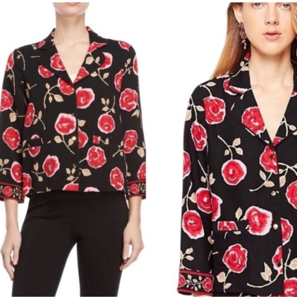 Kate spade Floral Black and Red Women's Jacket